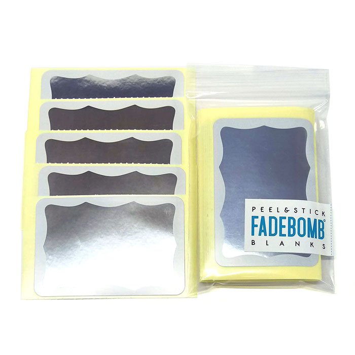 50 FADEBOMB Metallic Border Name Badge Label